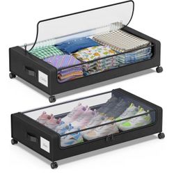 Underbed storage with wheels, 2-pack