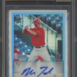 2009 Bowman Chrome Refractor Mike Trout RC Rookie 351 500 BGS 9.5 w  10 AUTO