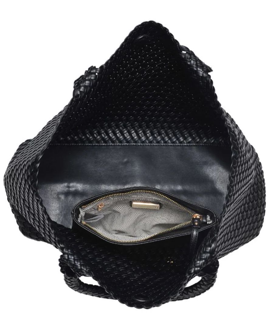 MODA LUXE Woven Unlined Tote Pouch NEW