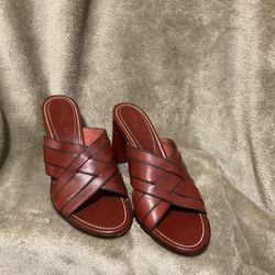 Cole Hann Red woven backless sandals Vintage
