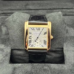 Cartier Tank MC 44mm 18k Rose Gold White Roman dial 3590 leather strap Automatic watch box appraisal