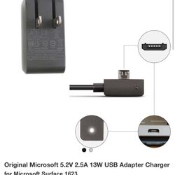 Original Microsoft 5.2V 2.5A 13W USB Adapter Charger for Microsoft Surface 1623