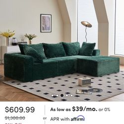 108" Cloud Modular Sectional Couch With L-shape Chaise