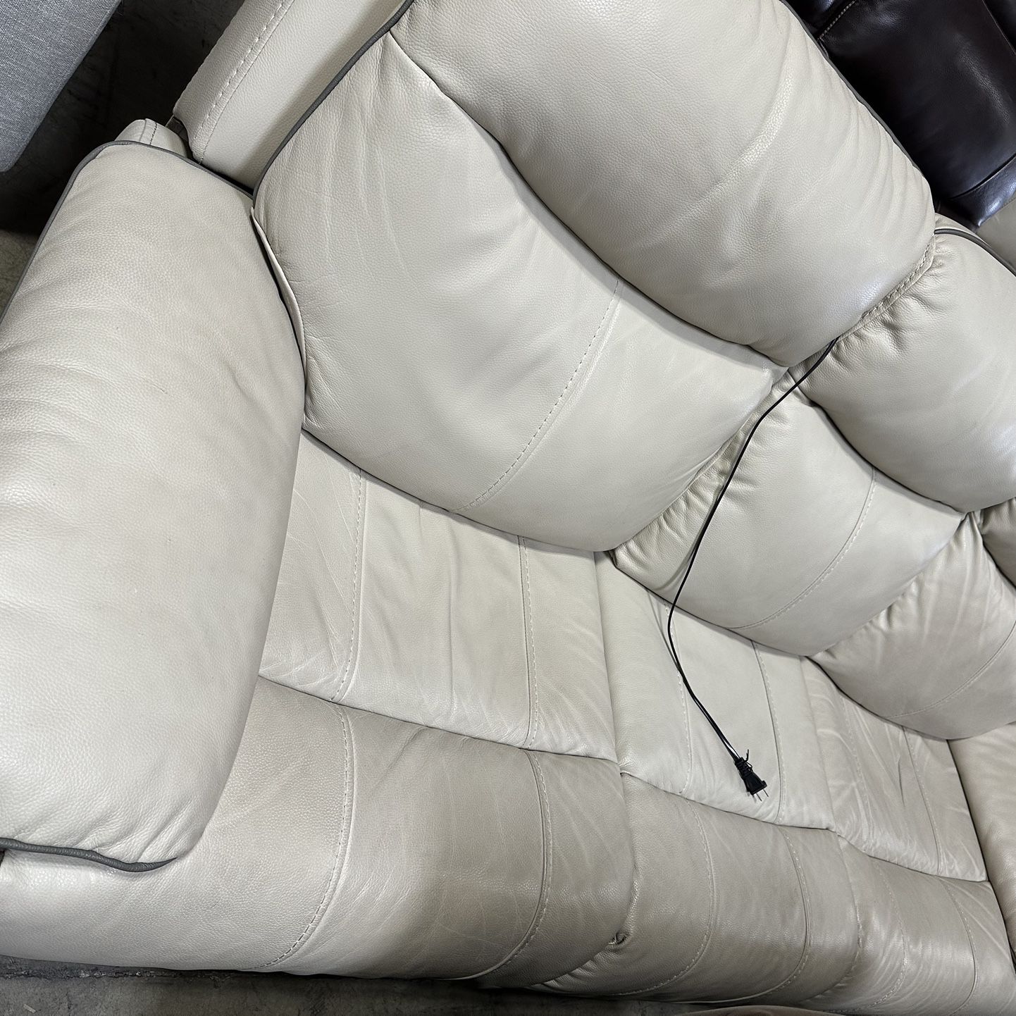 Leather Power Sofa&Loveseat Set; $200