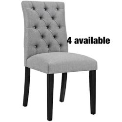 MODWAY Duchess Light Gray Fabric Dining Chair