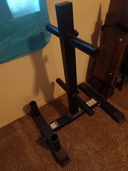 Olympic weight rack.