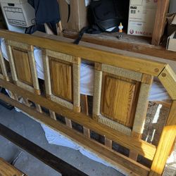 Oak Queen Size Headboard, Two Night Stand. 
