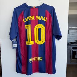 NEW: FC Barcelona Lamine Yamal XL Soccer Jersey Replica