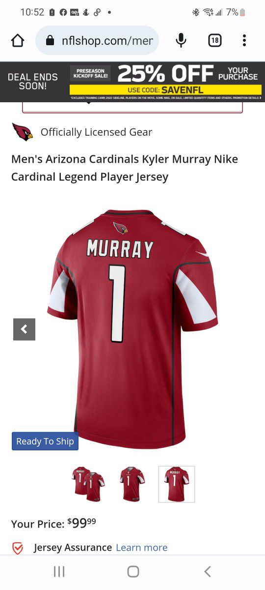  Arizona Cardinals Kyler Murray Nike Cardinal Legend Player Jersey 2XL