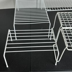 White wired shelves