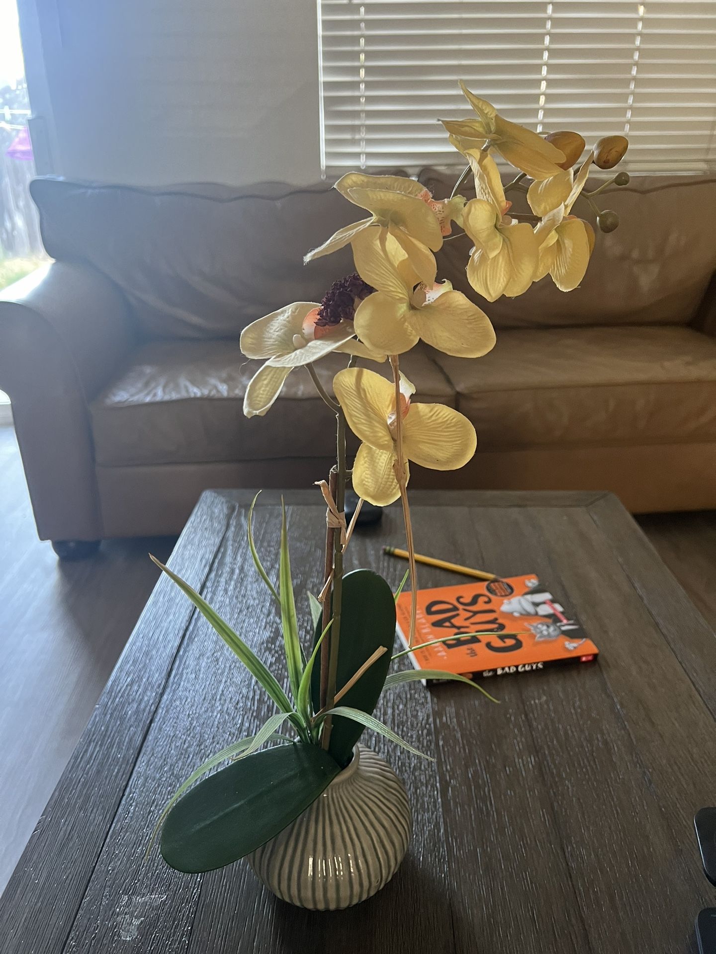 Fake Orchid Flowers with Vase