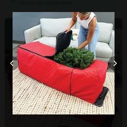NEW Holiday Living 6-9 ft Christmas Tree Storage Bag with Wheels – Quilted Red