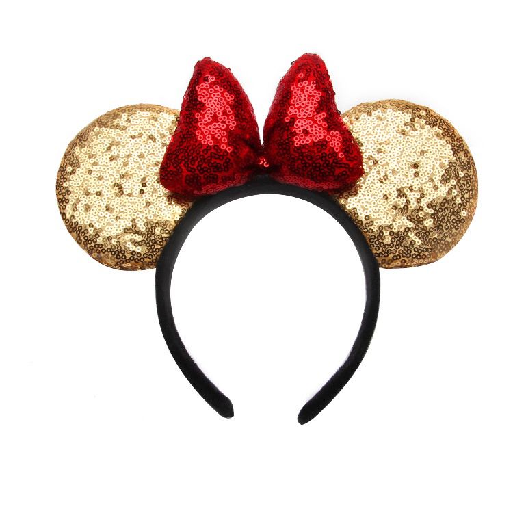3D Disney Park Minnie Mouse Ears Mickey Ear Headband Mice Ears Sparkly Ears Gold