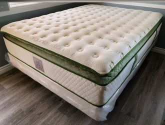 Full Organic Elite Superior Hybrid Cool Gel Memory Foamm Pillow Top 14inch Matres!!
