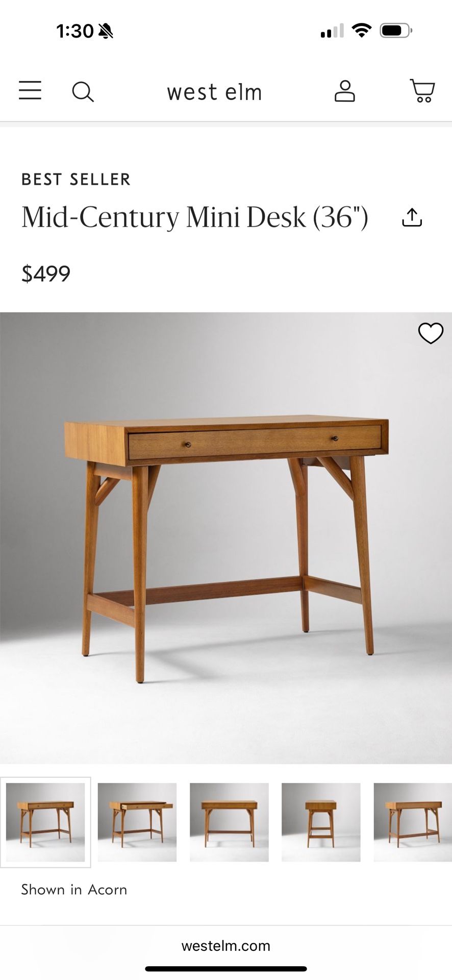 West Elm - Mid Century Mini Desk