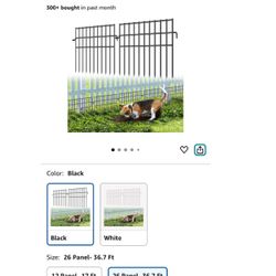 37ft (L) X 13in (H) Garden Animal Barrier Fence, 26 Pack No Dig Dog Fence Border, 1.44in Gap Decorative Fences, Rustproof Metal Wire Garden Border Fen