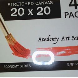 Academy Stretched 20x20 Canvas 4pk