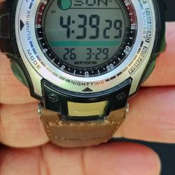RARE C-A-S-I-O PATHFINDER FISHING WATCH
