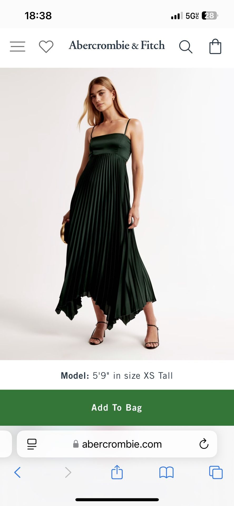 The A&F Giselle Clasp-Back Pleated Midi Dres