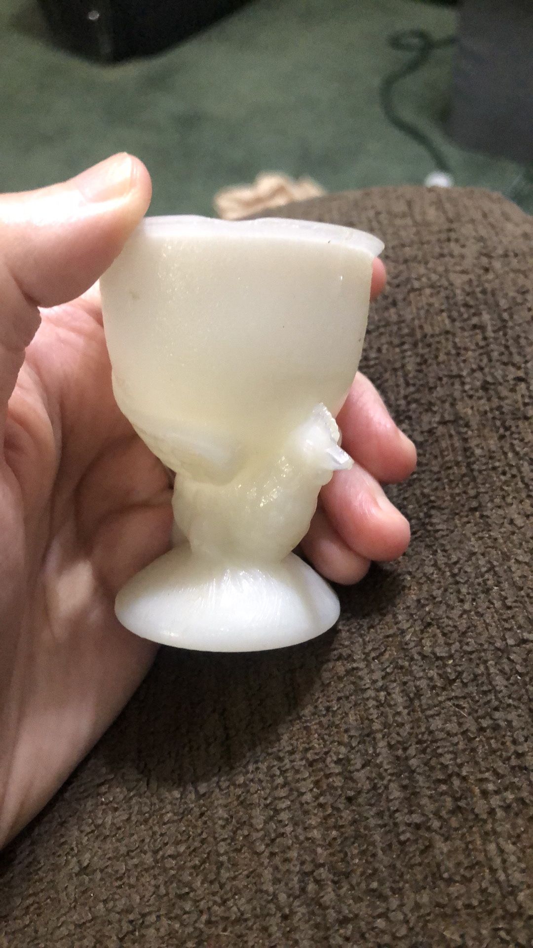 Vintage Hen Milk Glass Egg Cup