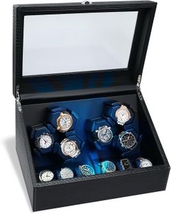 2-Slot Automatic Watch Winder Box with LED
