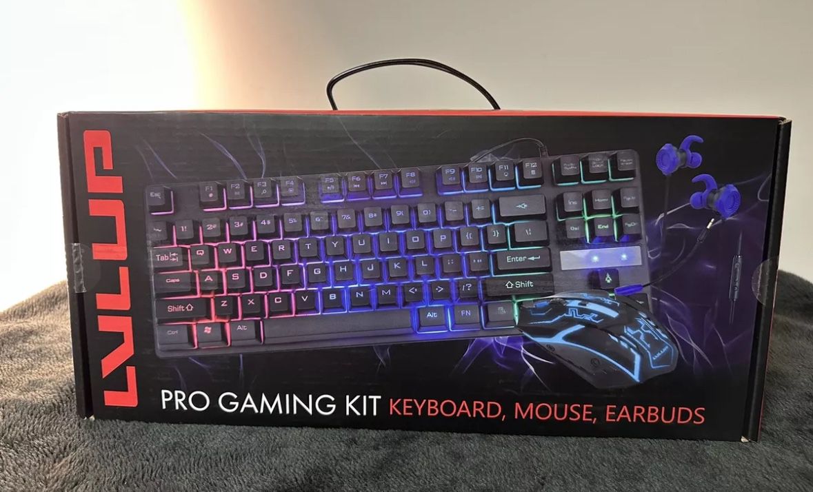 LVLUP Pro Gaming Kit, Includes Keyboard, Mouse & Earbuds