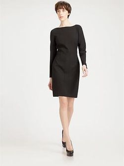 YVES SAINT LAURENT Black Stretch  Wool Dress Sz:36 Retail $1,750 NEW