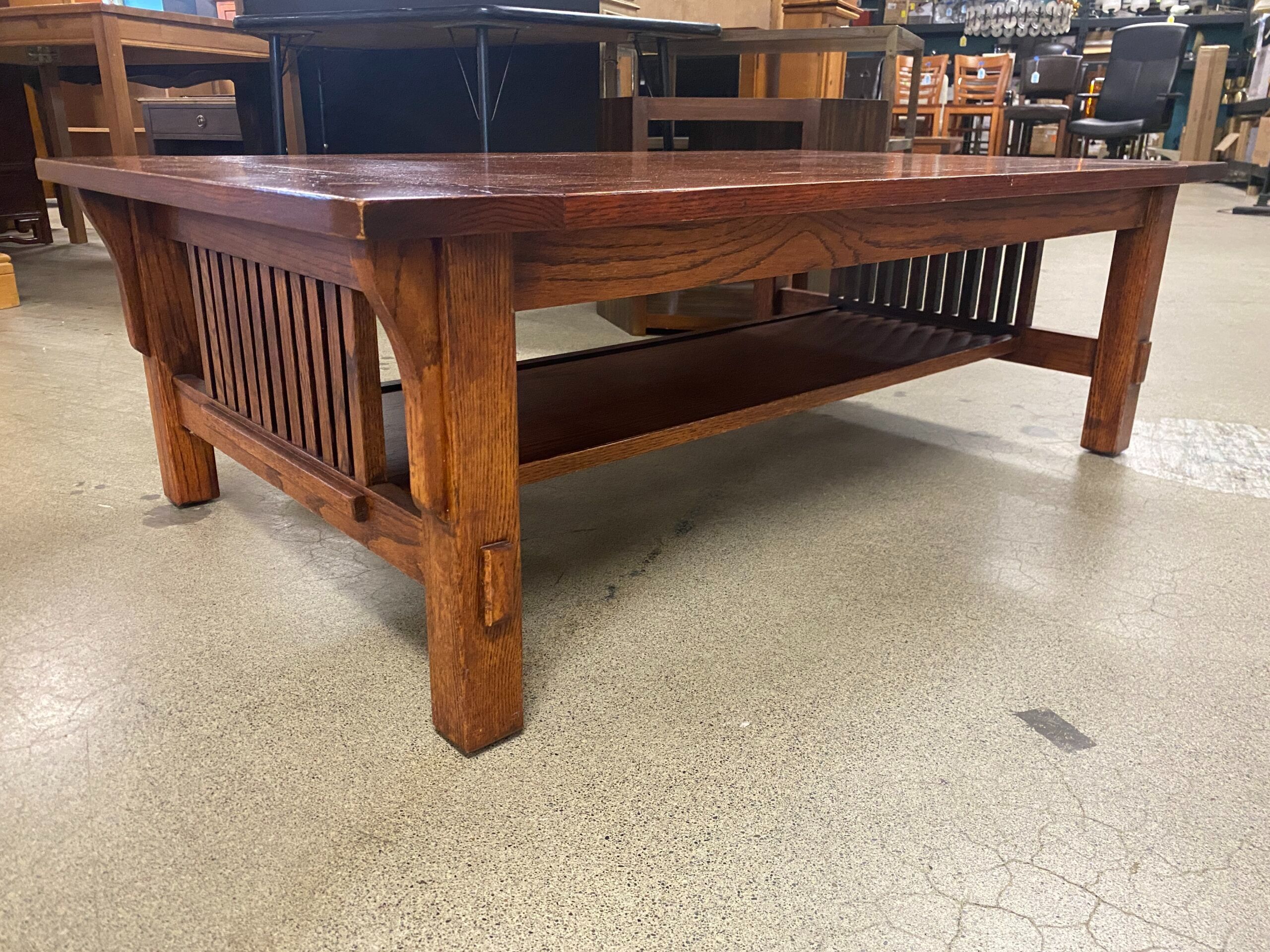Dark Wood Mission Style Coffee Table