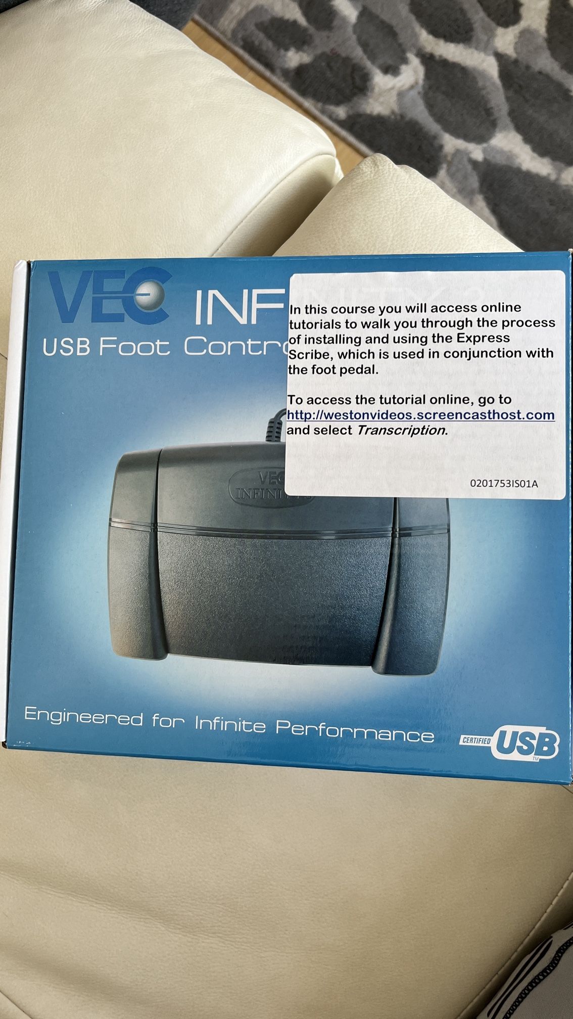 VEC Infinity 3 Foot Control For Transcription Tasks