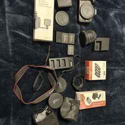 Canon r50 with lens with many accessories