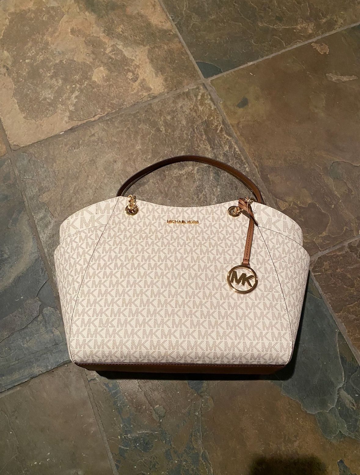 Michael Kors Large White Monogram Tote