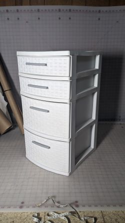 4 Drawer White Plastic Storage 