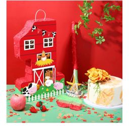 Farm Barn Number 1 Piñata with Stick
