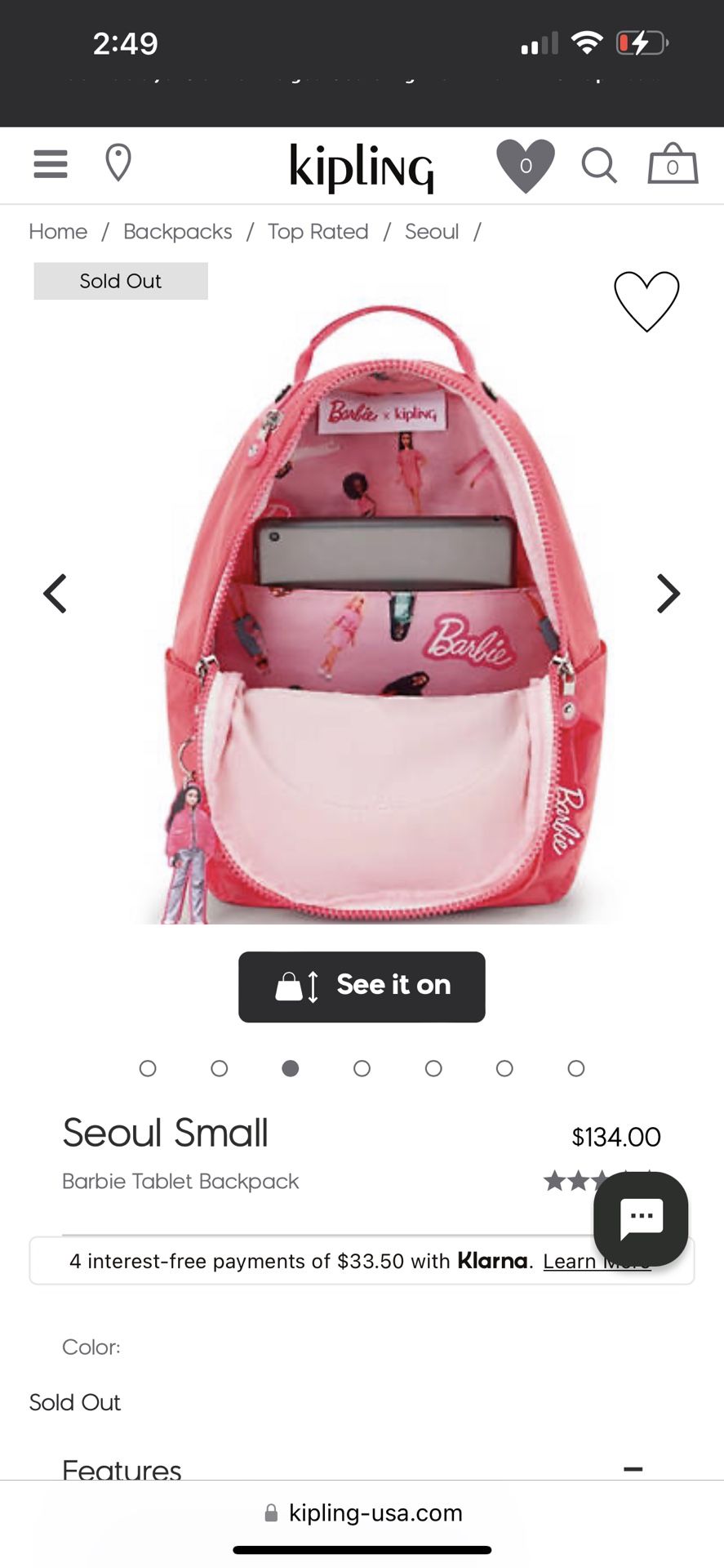 Kipling - Barbie Backpack