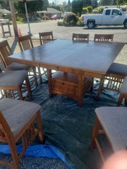 Counter Height Dining Table with 10 Chairs