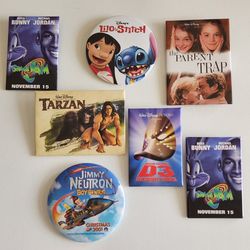 Disney Release Video Movie Promo Buttons Pins D3 PARENT Trap Lilo Stitch  Tarzan