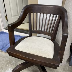 Antique Wooden Swivel Chair 