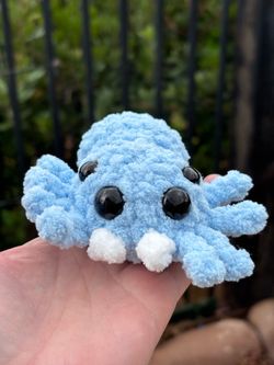 Crochet Light Blue Jumping Spider plushie 🕷️
