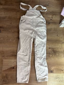 VTG Cream Denim Bib Overalls medium