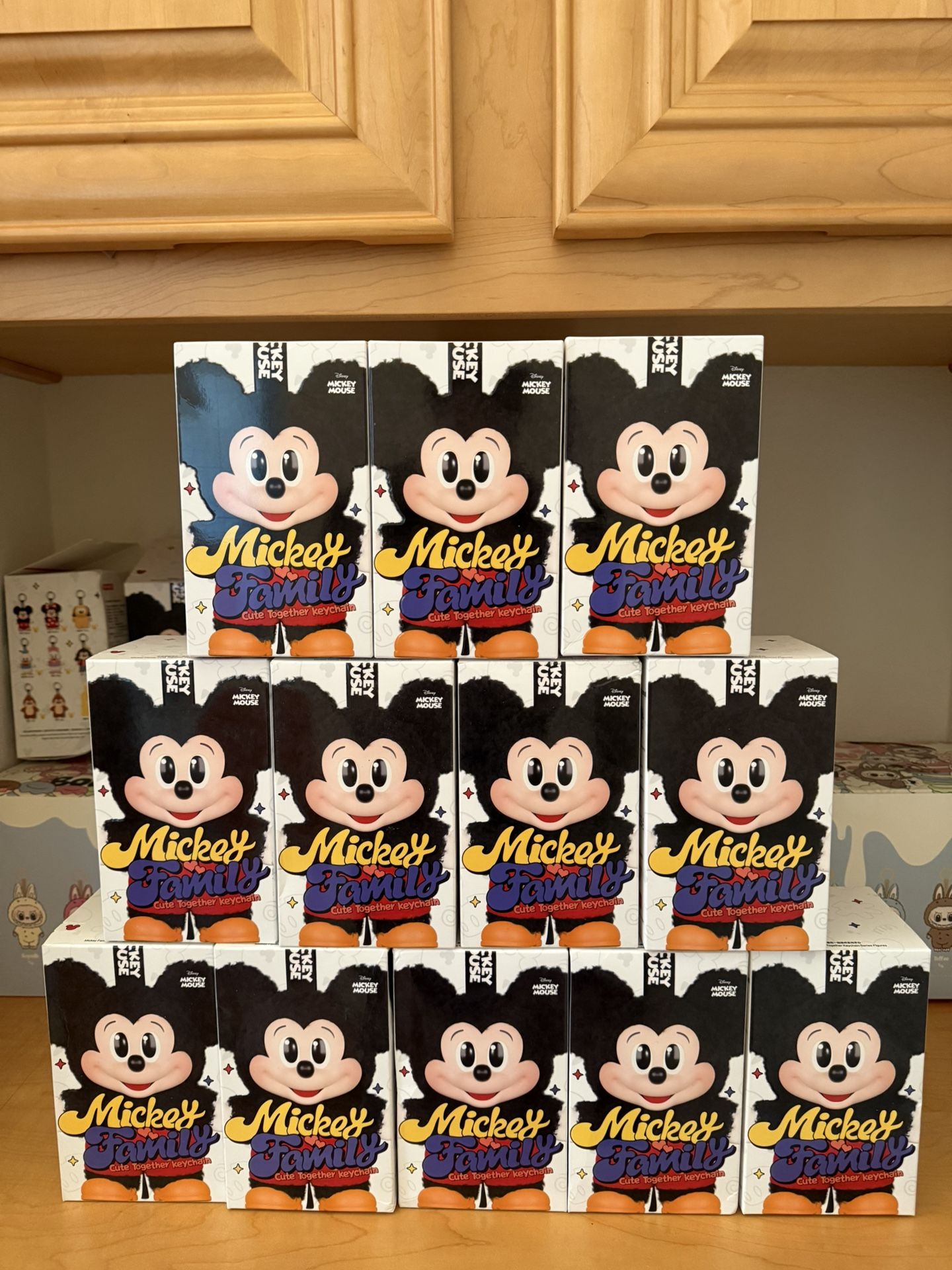 POP MART Mickey Family Cute Together Keychain Series Figures Blind Box