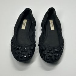 Simply Vera Wang Flats With Black Gems - Size 7.5