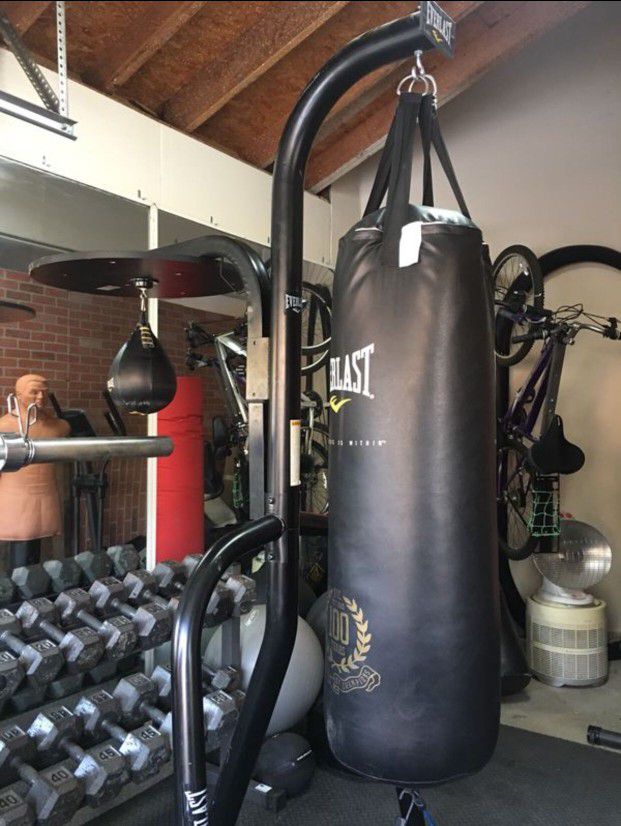 Boxing Bag Station With Speed Bag + 50lbs Of Weight.