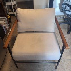 2 Modern White Accent Chairs
