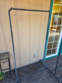 Two Rolling Clothing Racks, Black