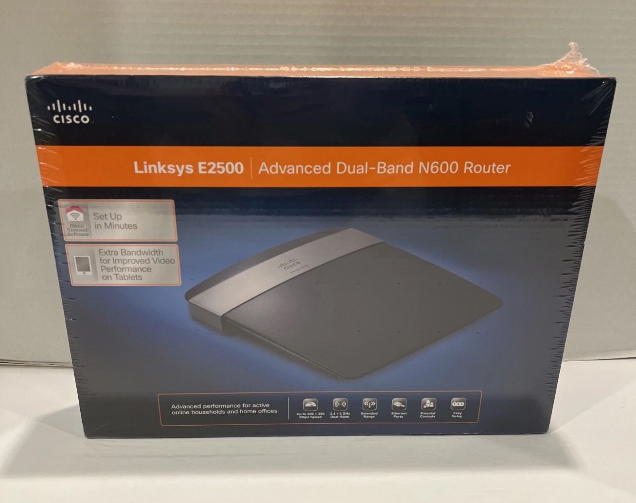 Cisco Linksys E2500 (N600) Dual-Band Wireless-N Router New Sealed