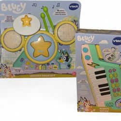 Bluey Musical Bundle – Drum Set & Keytar (Brand New)

