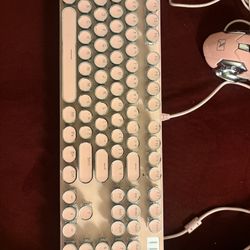Pink Keyboard And Mouse