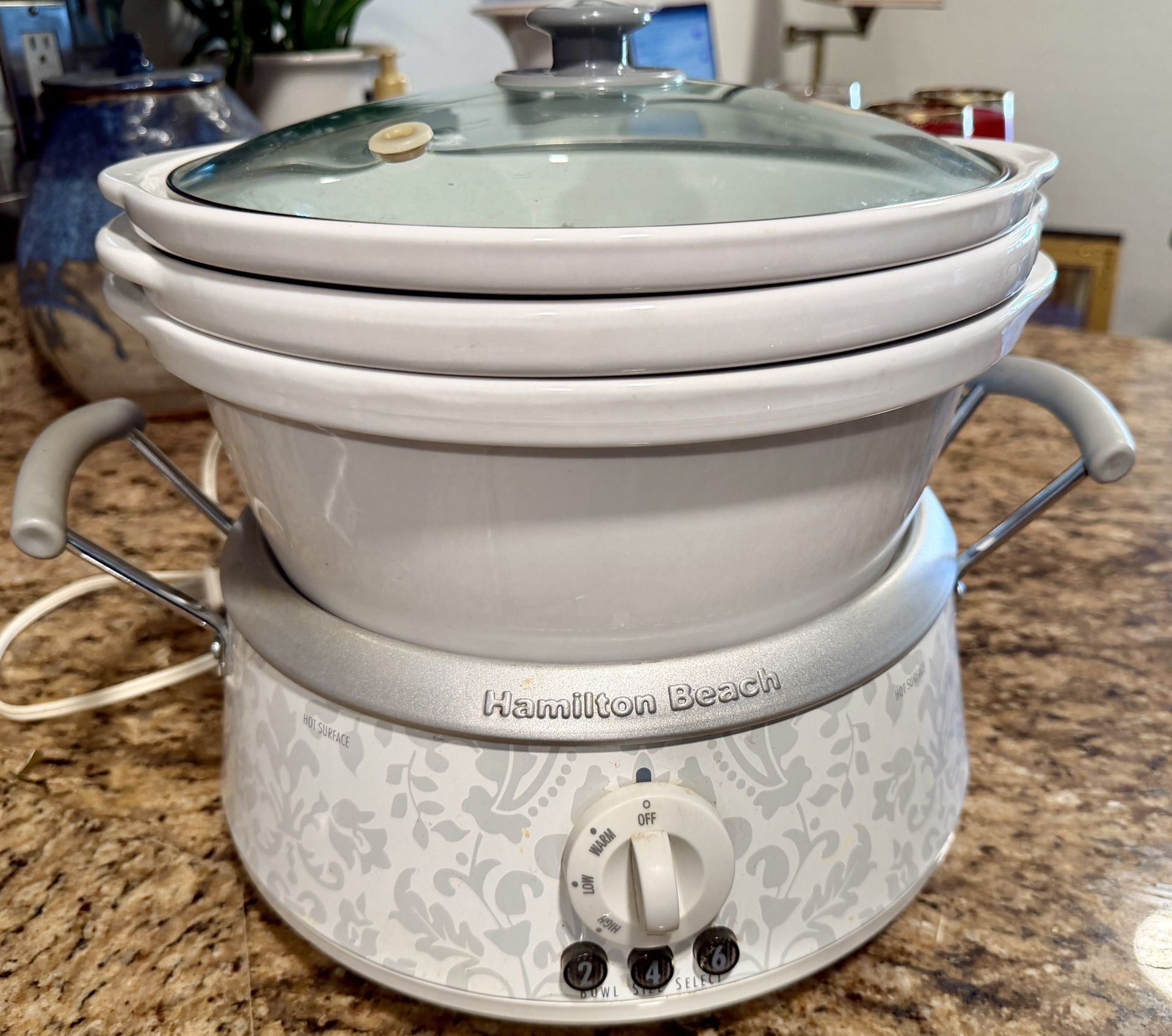 Hamilton Beach 3-in-1 Slow Cooker 33133 Bowl 2, 4, & 6 Qt Crock Pot LIKE NEW!