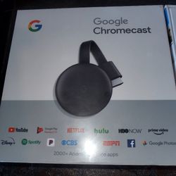 Google Chromecast (3rd Gen) HDMI Media Streamer  Charcoal (New)