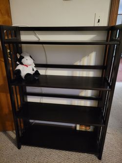 Dark brown folding bookshelf